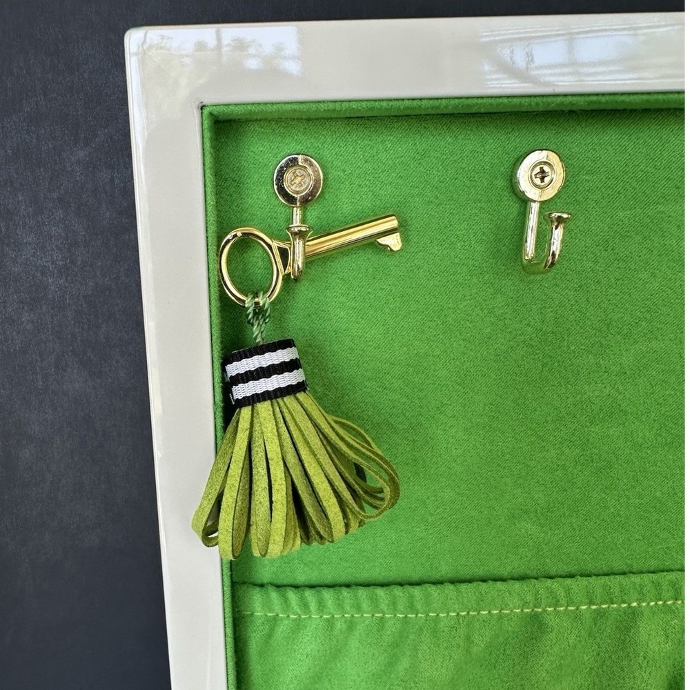 Jonathan Adler Blue Green Lacquer Jewelry Box Velvet Interior New Unused - Picture 5 of 11
